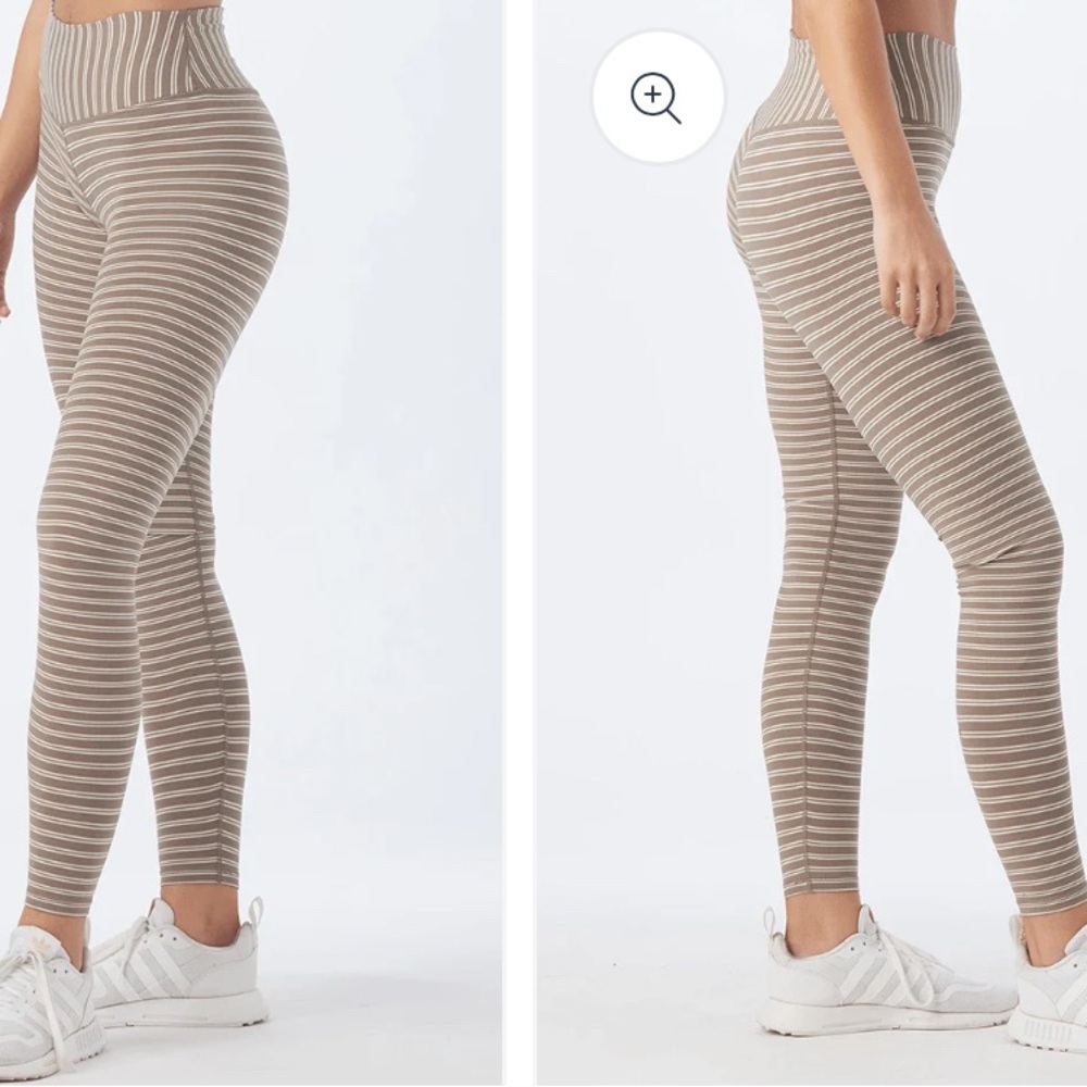 Glyder Tan Mocha Striped Women's Leggings